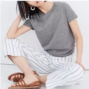 Madewell Tieback Cotton T-shirt Womens Sz Medium Gray Boho Chic‎ New Minimalist